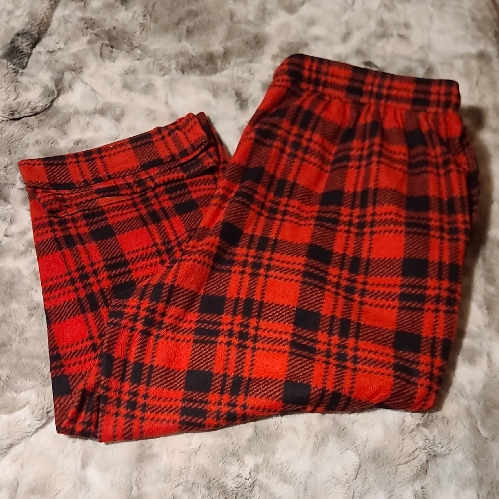 Holiday Time Orange and Black Plaid Pants